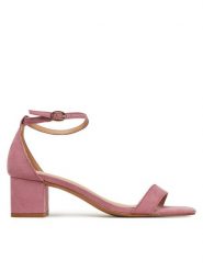 ONLY Shoes Sandały Onlhanna-5 15340958 Różowy. Czerwone sandały damskie ONLY Shoes, bez wzorów, ze skóry, bez obcasa, na słupku, bez zapięcia. W wyprzedaży za 159.99 zł.
