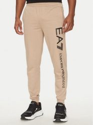 EA7 Emporio Armani Spodnie dresowe 7M000571 AF13512 M1013 Beżowy Regular Fit. Brązowe spodnie sportowe męskie EA7 Emporio Armani, l, bez wzorów, z bawełny. Za 269.99 zł.