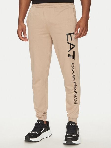 EA7 Emporio Armani Spodnie dresowe 7M000571 AF13512 M1013 Beżowy Regular Fit. Brązowe spodnie sportowe męskie EA7 Emporio Armani, m, bez wzorów, z bawełny. Za 379.99 zł.