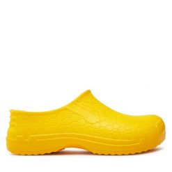 Klapki Dry Walker. Żółte klapki damskie Dry Walker, bez wzorów, bez obcasa, bez zapięcia. Za 59.99 zł.