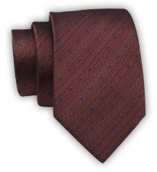 Krawat Alties (7 cm) - Miedziano Brązowy w Drobny Groszek. Brązowe krawaty i muchy Alties, bez wzorów, z tkaniny, eleganckie. Za 49.00 zł.