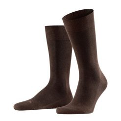Skarpety Falke Sensitive London. Brązowe skarpety męskie Falke, bez wzorów, z bawełny. Za 115.00 zł.