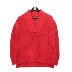 Kobaltowy sweter dla kobiet. Czerwone swetry nierozpinane damskie Ralph Lauren, m, bez wzorów, z materiału, eleganckie, bez kołnierzyka, bez ramiączek. Za 59.60 zł.