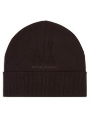 Armani Exchange Czapka XW001445 AF11896 U6032 Brązowy ciemny. Brązowe czapki damskie Armani Exchange, na zimę, bez wzorów, z wełny. Za 264.99 zł.