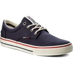 Tenisówki TOMMY JEANS - Textile Sneaker EM0EM00001 Ink 006. Niebieskie trampki męskie Tommy Jeans, bez wzorów, z gumy, eleganckie, bez zapięcia. W wyprzedaży za 199.00 zł.