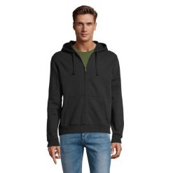 Męska Bluza Z Kapturem Spike Full Zip. Czarne bluzy męskie SOL'S, m, bez wzorów, bez ramiączek, z kapturem. Za 173.99 zł.
