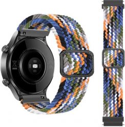Pleciony pasek do zegarka / smartwatch 20mm, DENIM / WIELOBARWNY. Zegarki smartwatch Best Accessories, bez wzorów, z denimu. Za 20.47 zł.