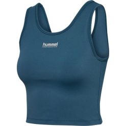 Biustonosz dla kobiet Hummel Intensity Top. Niebieskie topy damskie Hummel, bez wzorów, sportowe, bez kołnierzyka, bez ramiączek. Za 221.50 zł.