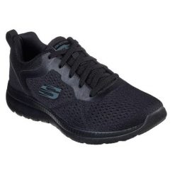 Obuwie Sportowe Damskie Skechers BOUNTIFUL QUICK PA 12607 Czarny. Czarne obuwie sportowe damskie Skechers, bez wzorów, z syntetyku, bez zapięcia. Za 250.10 zł.