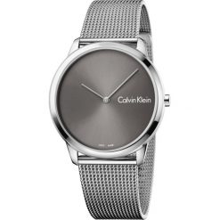 Calvin Klein Minimal Zegarek Srebrny. Szare zegarki męskie Calvin Klein, bez wzorów, z materiału, srebrne. Za 917.95 zł.