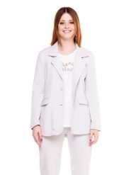 Damska marynarka Cristal Shine. Szare marynarki i żakiety damskie LEONE 1947 APPAREL, bez wzorów, z bawełny, sportowe, bez kołnierzyka, bez ramiączek. Za 168.36 zł.