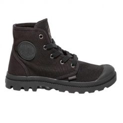 Buty do chodzenia damskie Palladium US Pampa. Czarne obuwie sportowe damskie Palladium, bez wzorów, z gumy, bez zapięcia, trekkingowe. Za 459.00 zł.
