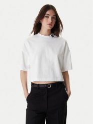 HUGO T-Shirt Damelody 50561189 Biały Regular Fit. Białe t-shirty damskie Hugo, m, bez wzorów, z bawełny, bez kołnierzyka, bez ramiączek. Za 279.99 zł.