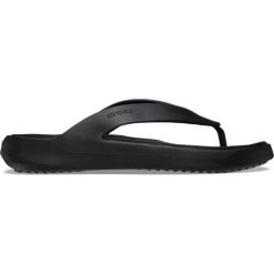 Klapki basenowe damskie Crocs Getaway Flip. Czarne klapki damskie Crocs, bez wzorów, sportowe, bez obcasa, bez zapięcia. Za 243.00 zł.