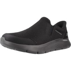 Buty SKECHERS GO WALK FLEX Czarny. Czarne buty zimowe męskie Skechers, bez wzorów, z tkaniny, bez obcasa, bez zapięcia. Za 382.48 zł.