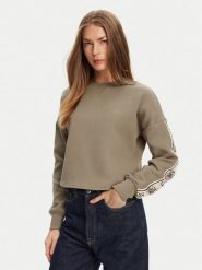 Guess Bluza V3BQ16 KB3P2 Brązowy Regular Fit. Brązowe bluzy damskie Guess, xs, z aplikacjami, z bawełny, bez ramiączek, bez kaptura. Za 229.99 zł.