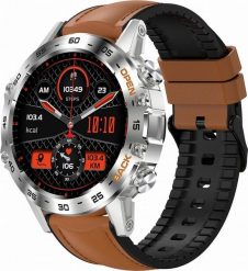 Smartwatch Gravity Zegarek męski SMARTWATCH GRAVITY ASTON GT9-8 srebrny/brązowy skórzano-gumowy. Brązowe zegarki męskie Gravity, bez wzorów, z gumy, srebrne. Za 220.68 zł.