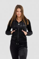 JUICY COUTURE Damska czarna bluza Regal Madison Hoodie. Czarne bluzy damskie Juicy Couture, s, bez wzorów, z elastanu, eleganckie, bez ramiączek, bez kaptura. W wyprzedaży za 347.99 zł.
