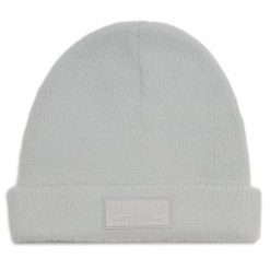 Czapka Guess. Szare czapki damskie Guess, na zimę, z aplikacjami. Za 259.99 zł.
