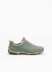 Komfortowe sneakersy marki Rieker z wyściełaną wkładką. Zielone obuwie sportowe damskie bonprix, bez wzorów, bez zapięcia. Za 359.99 zł.