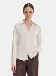 Calvin Klein Koszula Hammered LV044F129G Écru Regular Fit. Koszule damskie Calvin Klein, xl, bez wzorów, z syntetyku, bez kołnierzyka, bez ramiączek. Za 449.99 zł.