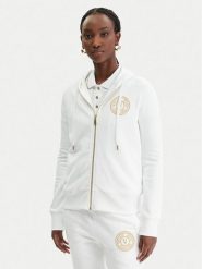 Versace Jeans Couture Bluza 80HAIT02 CF01T Biały Regular Fit. Białe bluzy damskie Versace Jeans Couture, xs, bez wzorów, z bawełny, bez ramiączek, bez kaptura. Za 1,179.00 zł.