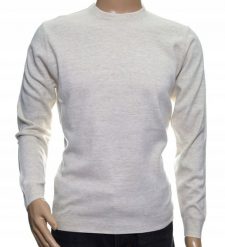 Sweter męski gładki klasyczny wełniany z wełny niegryzący XL ecru 1705. Swetry męskie Selantino, m, bez wzorów, z wełny, klasyczne, bez kołnierzyka, bez ramiączek. Za 151.28 zł.