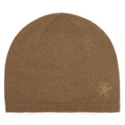 Czapka Tommy Hilfiger. Brązowe czapki damskie Tommy Hilfiger, na zimę, bez wzorów. Za 249.99 zł.