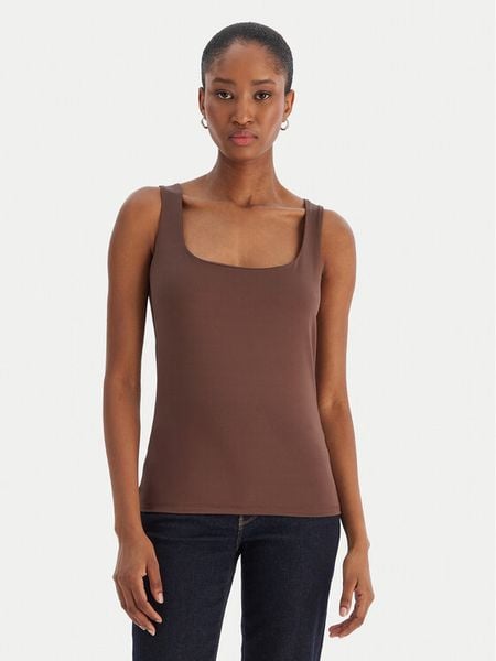 Vero Moda Top Million 10305800 Brązowy Regular Fit. Brązowe topy damskie Vero Moda, xs, bez wzorów, z syntetyku, bez kołnierzyka, bez ramiączek. Za 79.99 zł.