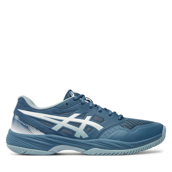 Buty halowe Asics. Niebieskie buty sportowe męskie Asics, bez wzorów, bez zapięcia. Za 239.99 zł.
