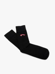 Świąteczne skarpety unisex. Czarne skarpetki damskie Ryłko, bez wzorów, z bawełny. Za 24.99 zł.