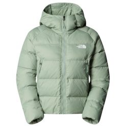 Kurtka sportowa damska Hyalite Down Hoodie Jacket. Zielone kurtki sportowe damskie The North Face, xl, bez wzorów, z materiału, bez ramiączek, z kapturem, trekkingowe. Za 779.99 zł.