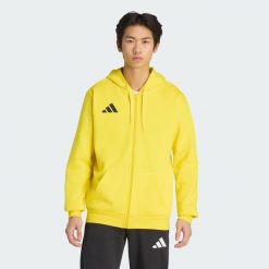 Bluza męska adidas Entrada 26 Full Zip Hoody. Czarne bluzy męskie Adidas, m, bez wzorów, z bawełny, klasyczne, bez ramiączek, z kapturem. Za 146.99 zł.