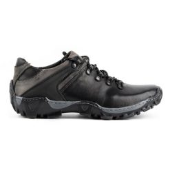 KENT Męskie buty trekkingowe 116 czarne. Czarne trekkingi męskie na jesień, z jeansu, bez zapięcia. Za 351.82 zł.