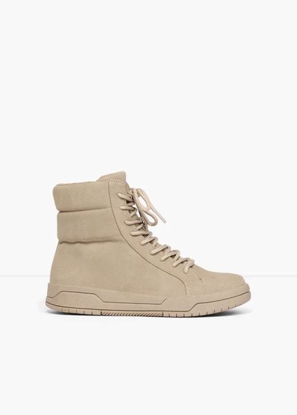 Botki sznurowane. Szare botki damskie bonprix, bez wzorów, bez obcasa, bez zapięcia. Za 169.99 zł.