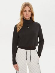 Guess Bluza Olympe V4YQ05 KCAY2 Czarny Regular Fit. Czarne bluzy damskie Guess, l, z aplikacjami, z syntetyku, bez ramiączek, bez kaptura. Za 319.99 zł.