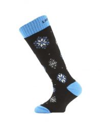 Skarpety merino SJA. Brązowe skarpetki damskie LASTING, bez wzorów, z elastanu. Za 51.00 zł.