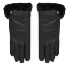 Rękawiczki LAUREN RALPH LAUREN. Czarne rękawiczki damskie Lauren Ralph Lauren, bez wzorów, z dzianiny. Za 549.99 zł.