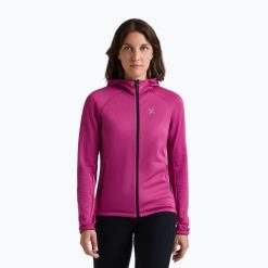 Bluza damska Montura Fadis Grid Hooded Maglia. Fioletowe bluzy damskie MONTURA, bez wzorów, sportowe, bez ramiączek, bez kaptura. Za 409.99 zł.