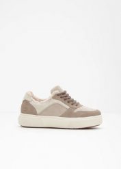 Ocieplane sneakersy marki Rieker na komfortowej platformie. Brązowe obuwie sportowe damskie bonprix, bez wzorów, bez zapięcia. Za 289.99 zł.