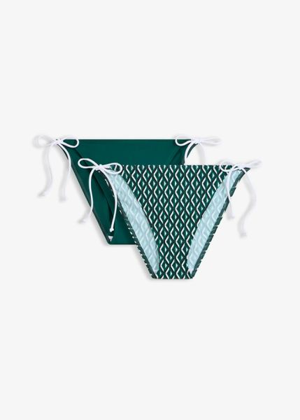 Figi bikini (2 pary). Czerwone bikini bonprix, bez wzorów. Za 25.98 zł.