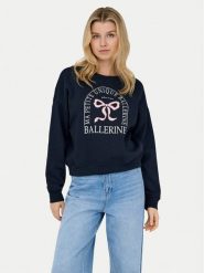 ONLY Bluza 15254183 Granatowy Loose Fit. Niebieskie bluzy damskie ONLY, s, bez wzorów, z bawełny, bez ramiączek, bez kaptura. Za 109.99 zł.